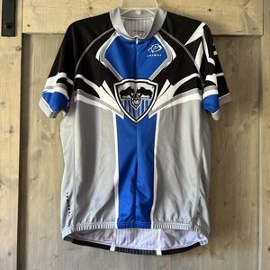 Primal Cycling Jersey Men's XL Full Zip Blue Gray Short Sleeve Rhino Gear Biking